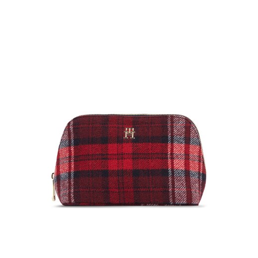 Kosmetyczka Tommy Hilfiger Washbag Check AW0AW158570GZ Czerwony ze sklepu eobuwie.pl w kategorii Kosmetyczki - zdjęcie 182113921