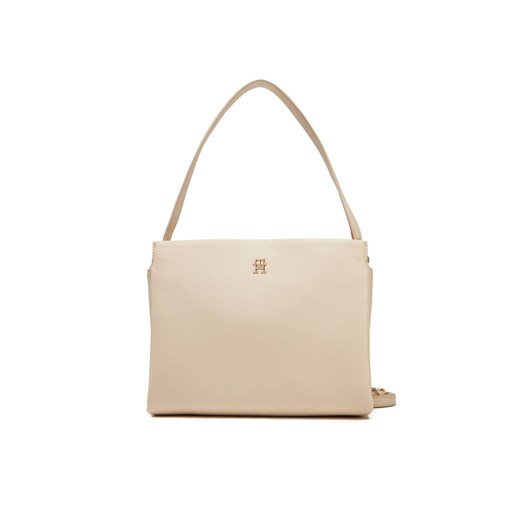 Torebka Tommy Hilfiger Th Legacy Med Satchel AW0AW17173 Écru ze sklepu eobuwie.pl w kategorii Torebki damskie - zdjęcie 182114300