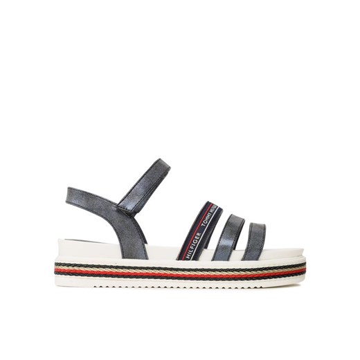 Sandały Tommy Hilfiger Platform Velcro Sandal T3A2-32763-0568 S Granatowy ze sklepu eobuwie.pl w kategorii Sandały dziecięce - zdjęcie 182114451