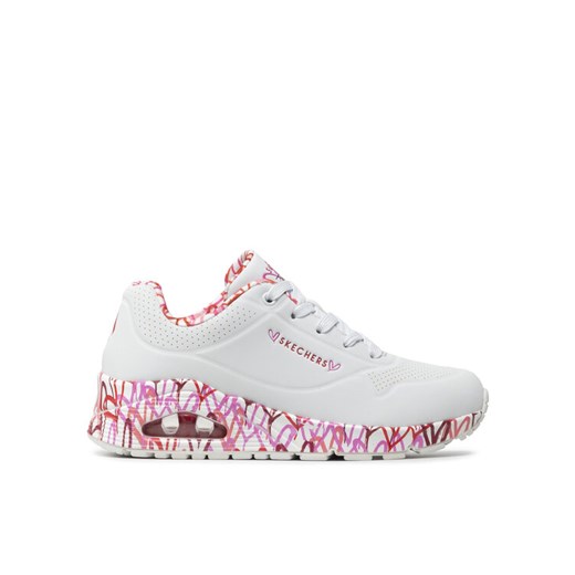 Sneakersy Skechers Uno Loving Love 155506/WRPK Biały ze sklepu eobuwie.pl w kategorii Buty sportowe damskie - zdjęcie 182114724