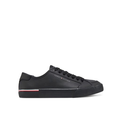 Sneakersy Tommy Hilfiger Core Corporate Vulc Leather FM0FM05399 Czarny ze sklepu eobuwie.pl w kategorii Buty sportowe męskie - zdjęcie 182115172