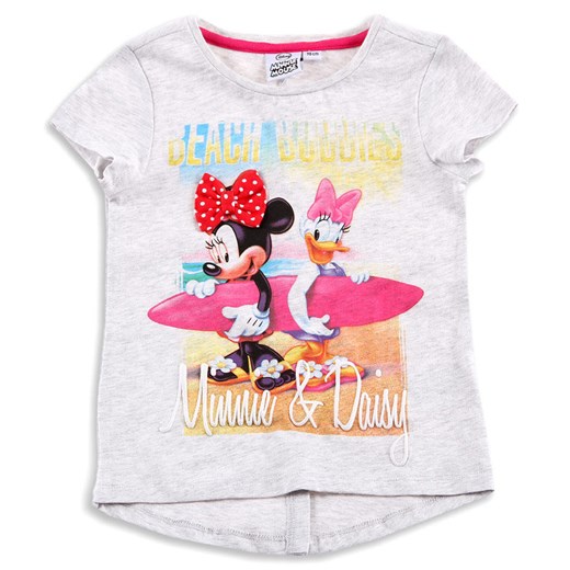 Cool Club, T-shirt dziewczęcy z krótkim rękawem, Myszka Minnie, rozmiar 116 - Spodnie, spódnice, sukienki - 2 sztuka 70% taniej! smyk-com szary T-shirty dziewczęce