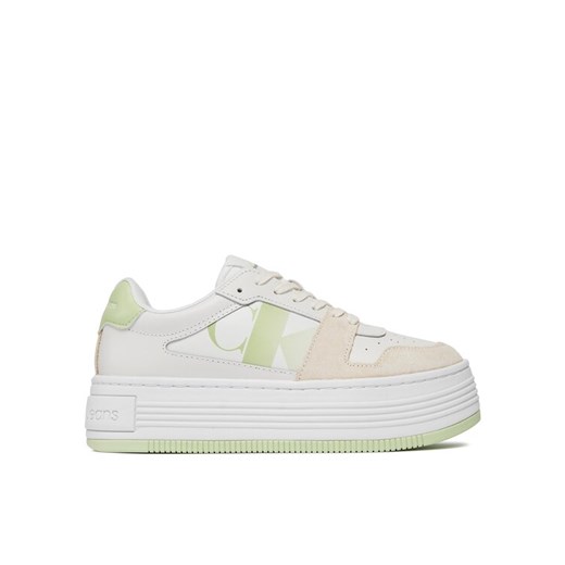 Sneakersy Calvin Klein Jeans Bold Flatf Low Lace Mix Nbs Sat YW0YW01308 Biały 40 eobuwie.pl