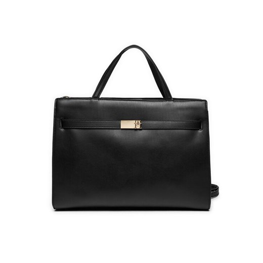 Torebka Tommy Hilfiger Th Heritage Workbag AW0AW16910 Czarny ze sklepu eobuwie.pl w kategorii Torebki damskie - zdjęcie 182116373