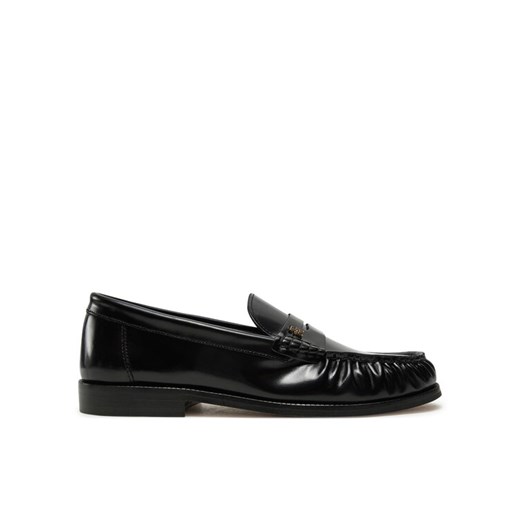 Mokasyny Tommy Hilfiger Loafer Abrasivato Leather FW0FW08617 Czarny ze sklepu eobuwie.pl w kategorii Mokasyny damskie - zdjęcie 182117433