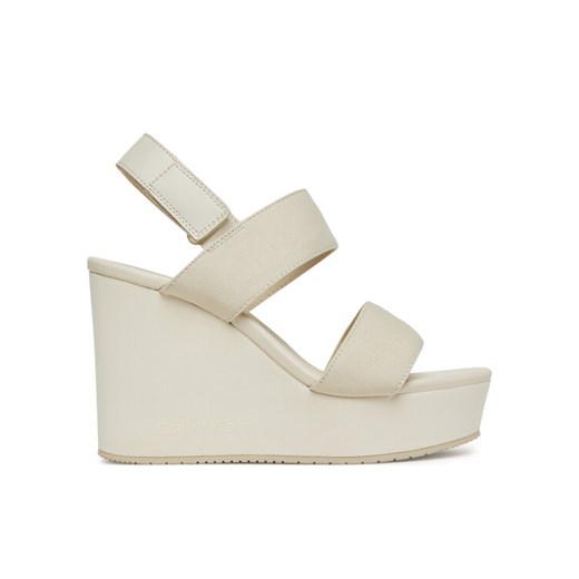 Sandały Calvin Klein Jeans Wedge Sandal Webbing In YW0YW01790 Szary ze sklepu eobuwie.pl w kategorii Sandały damskie - zdjęcie 182117690