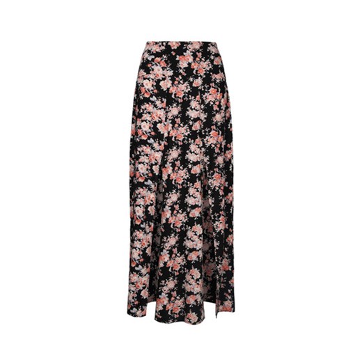 Black Floral Maxi Skirt with Double Split tally-weijl  maxi