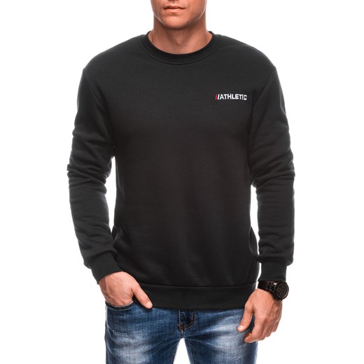 Bluza męska bez kaptura 1703B - czarna ze sklepu Edoti w kategorii Bluzy męskie - zdjęcie 182591902