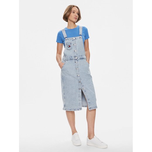Tommy Jeans Sukienka jeansowa DW0DW17207 Niebieski Regular Fit ze sklepu MODIVO w kategorii Sukienki - zdjęcie 182593752