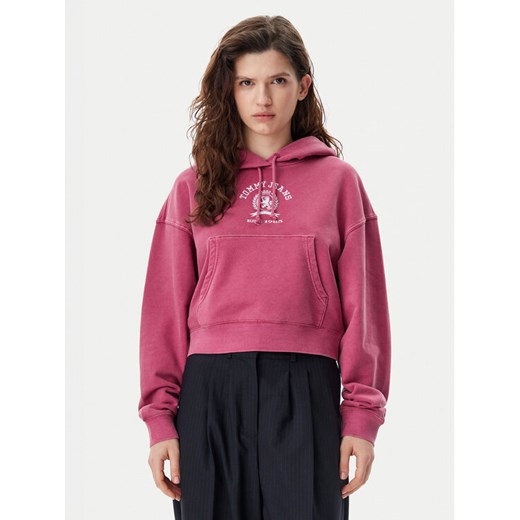 Tommy Jeans Bluza Varsity DW0DW20311 Różowy Boxy Fit ze sklepu MODIVO w kategorii Bluzy damskie - zdjęcie 182593782