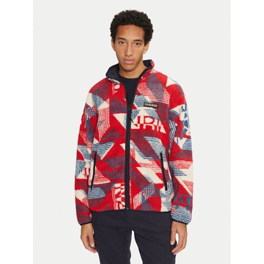 Napapijri Polar T-Argient NP0A4HZJ Czerwony Regular Fit ze sklepu MODIVO w kategorii Bluzy męskie - zdjęcie 182593813