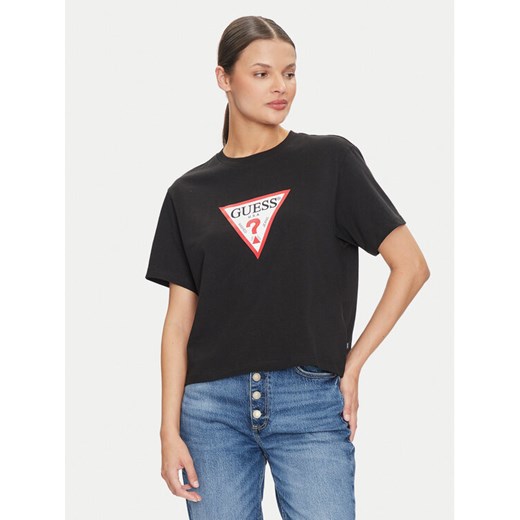 Guess Jeans T-Shirt W4YI73 K8HM0 Czarny Regular Fit ze sklepu MODIVO w kategorii Bluzki damskie - zdjęcie 182593940