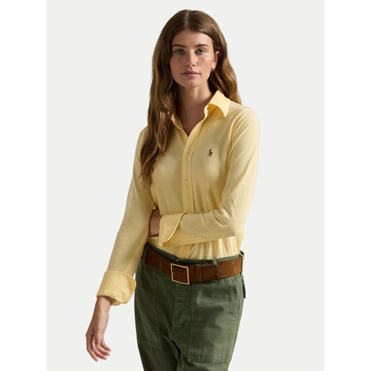 Polo Ralph Lauren Koszula 211924258008 Żółty Slim Fit ze sklepu MODIVO w kategorii Koszule damskie - zdjęcie 182594131