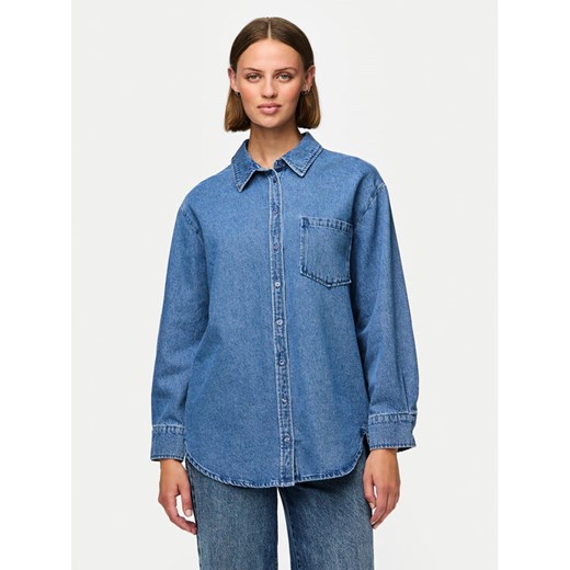 Pieces Koszula jeansowa 17150991 Niebieski Oversize ze sklepu MODIVO w kategorii Koszule damskie - zdjęcie 182594143