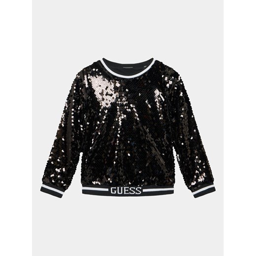 Guess Bluza J3BQ27 WEXY0 Czarny Regular Fit ze sklepu MODIVO w kategorii Bluzy dziewczęce - zdjęcie 182594171