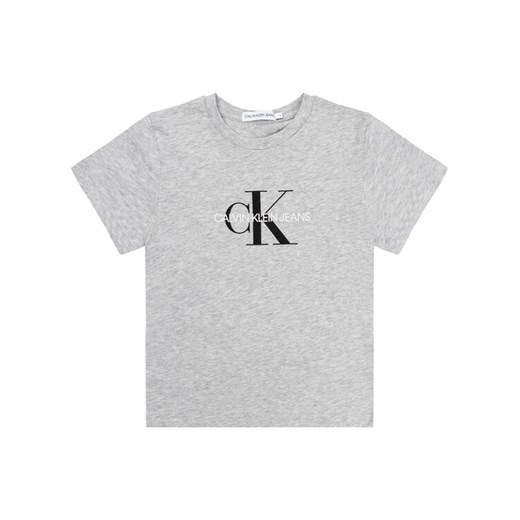 Calvin Klein Jeans T-Shirt Monogram Logo IU0IU00068 Szary Regular Fit ze sklepu MODIVO w kategorii T-shirty chłopięce - zdjęcie 182594203