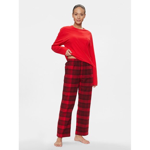 Calvin Klein Underwear Piżama 000QS7036E Czerwony Relaxed Fit ze sklepu MODIVO w kategorii Piżamy damskie - zdjęcie 182594370