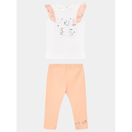 Guess Komplet t-shirt i legginsy A4GG03 K6YW4 Pomarańczowy Regular Fit ze sklepu MODIVO w kategorii Komplety niemowlęce - zdjęcie 182594454