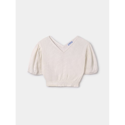 Mayoral Bluzka 6102 Biały Regular Fit ze sklepu MODIVO w kategorii Bluzki damskie - zdjęcie 182594484