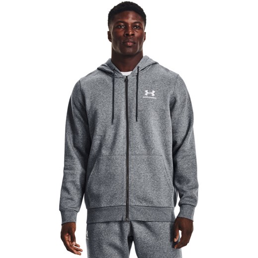 Under Armour Bluza UA Essential Fleece FZ Hood 1373881 Szary Regular Fit ze sklepu MODIVO w kategorii Bluzy męskie - zdjęcie 182594582