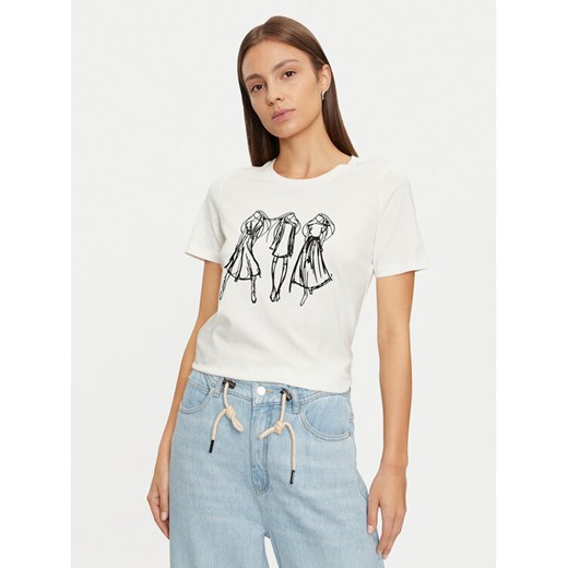 Vero Moda T-Shirt Romy 10320297 Biały Regular Fit ze sklepu MODIVO w kategorii Bluzki damskie - zdjęcie 182594620