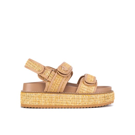 Badura Sandały BEGONIA-TS6165-01 Beżowy ze sklepu MODIVO w kategorii Espadryle damskie - zdjęcie 182594650