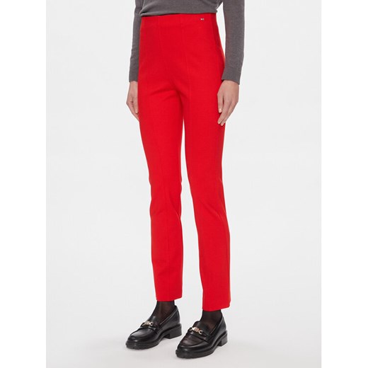 Tommy Hilfiger Spodnie materiałowe Elevated WW0WW39721 Czerwony Slim Fit ze sklepu MODIVO w kategorii Spodnie damskie - zdjęcie 182594662