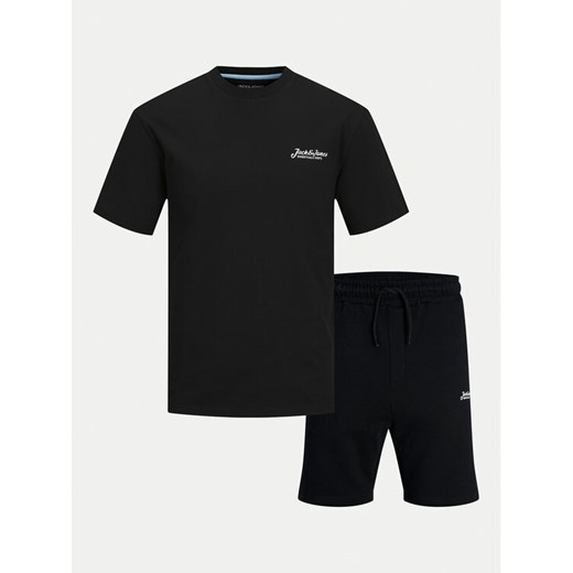 Jack&Jones Komplet t-shirt i szorty sportowe Beau 12277466 Czarny Relaxed Fit XXL MODIVO