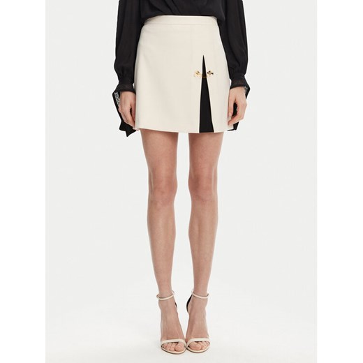 Elisabetta Franchi Spódnica mini GO-079-51E2 Écru Regular Fit ze sklepu MODIVO w kategorii Spódnice - zdjęcie 182594771