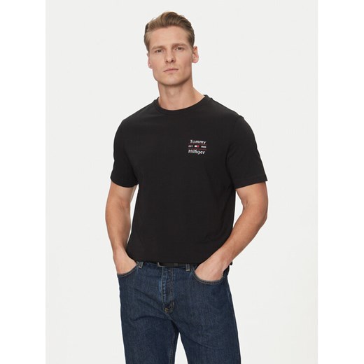 Tommy Hilfiger T-Shirt Stack MW0MW38622 Czarny Regular Fit ze sklepu MODIVO w kategorii T-shirty męskie - zdjęcie 182594830