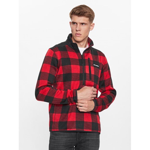 Columbia Polar Sweater Weather™ II Printed Half Zip Czerwony Regular Fit ze sklepu MODIVO w kategorii Bluzy męskie - zdjęcie 182594853