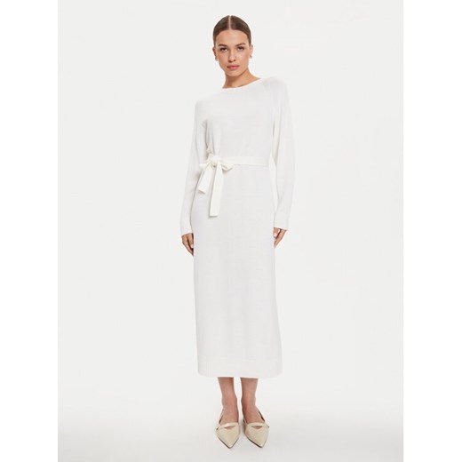 Max Mara Leisure Sukienka dzianinowa Scrivia 24263260 Biały Regular Fit ze sklepu MODIVO w kategorii Sukienki - zdjęcie 182594872