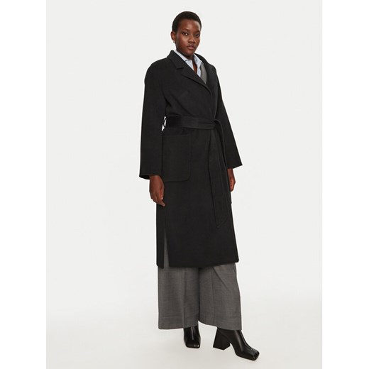 IVY OAK Płaszcz wełniany Celia IO111046 Czarny Loose Fit ze sklepu MODIVO w kategorii Płaszcze damskie - zdjęcie 182594924