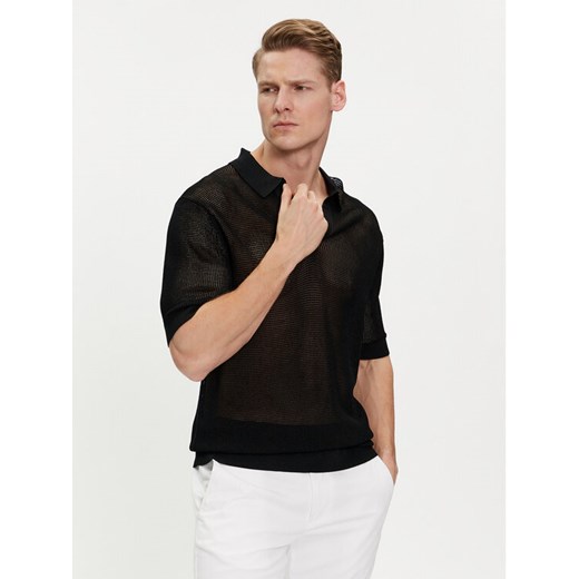 Calvin Klein Swimwear Polo KM0KM00963 Czarny Regular Fit ze sklepu MODIVO w kategorii T-shirty męskie - zdjęcie 182594930