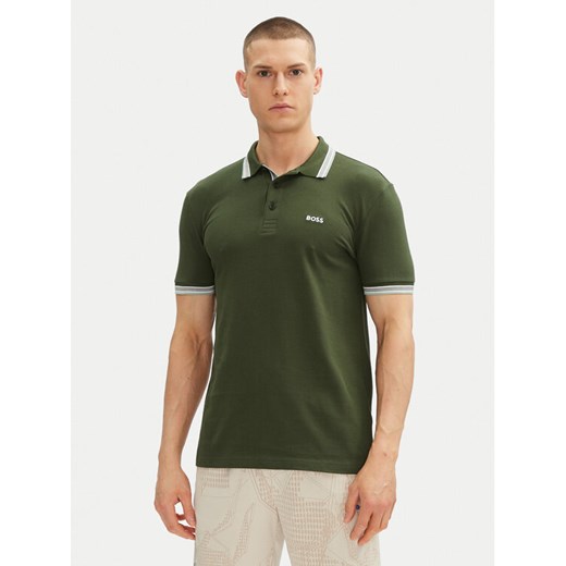 BOSS Polo Paddy 50469055 Zielony Regular Fit ze sklepu MODIVO w kategorii T-shirty męskie - zdjęcie 182595004