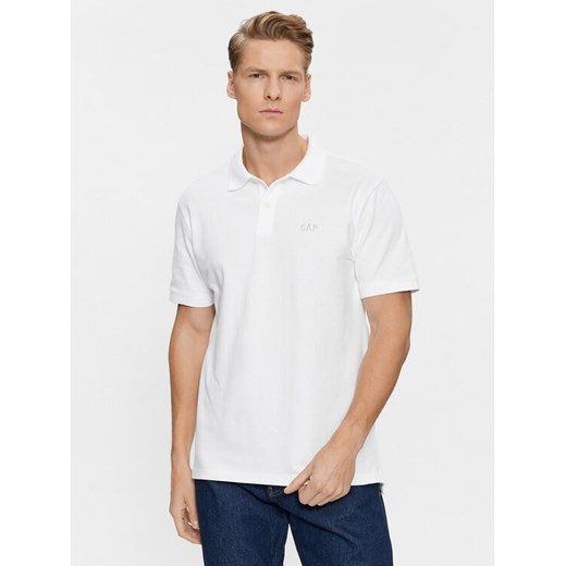 Gap Polo 586306-05 Biały Regular Fit ze sklepu MODIVO w kategorii T-shirty męskie - zdjęcie 182595042