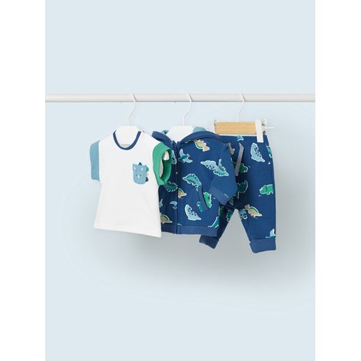Mayoral Komplet t-shirt, bluza i spodnie 1892 Granatowy Regular Fit ze sklepu MODIVO w kategorii Komplety niemowlęce - zdjęcie 182595114