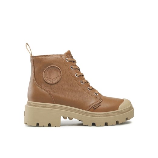Palladium Trapery Pallabase Leather 96905-252-M Brązowy ze sklepu MODIVO w kategorii Workery damskie - zdjęcie 182595133