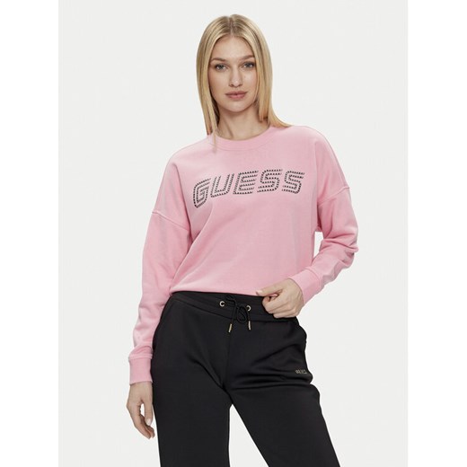 Guess Bluza Skylar V4GQ07 K8802 Różowy Relaxed Fit ze sklepu MODIVO w kategorii Bluzy damskie - zdjęcie 182595170