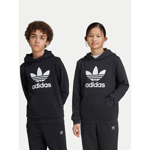 adidas Bluza Trefoil IY7446 Czarny Regular Fit ze sklepu MODIVO w kategorii Bluzy chłopięce - zdjęcie 182595200