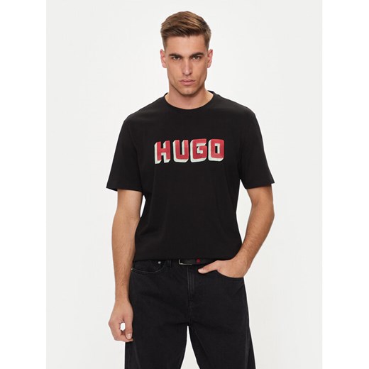 Hugo T-Shirt Daqerio 50516624 Czarny Regular Fit ze sklepu MODIVO w kategorii T-shirty męskie - zdjęcie 182595223