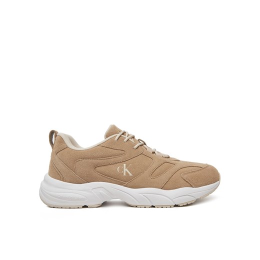 Calvin Klein Jeans Sneakersy Retro Tennis Low Mg Mix Media YM0YM01171 Beżowy ze sklepu MODIVO w kategorii Buty sportowe męskie - zdjęcie 182595311