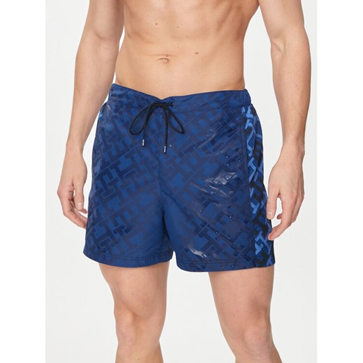 Tommy Hilfiger Szorty kąpielowe UM0UM03211 Granatowy Slim Fit ze sklepu MODIVO w kategorii Kąpielówki - zdjęcie 182595331