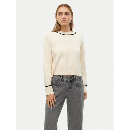 Vero Moda Sweter Saba 10318077 Écru Regular Fit ze sklepu MODIVO w kategorii Swetry damskie - zdjęcie 182595354