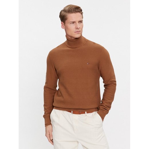Tommy Hilfiger Golf MW0MW33453 Brązowy Regular Fit ze sklepu MODIVO w kategorii Swetry męskie - zdjęcie 182595392
