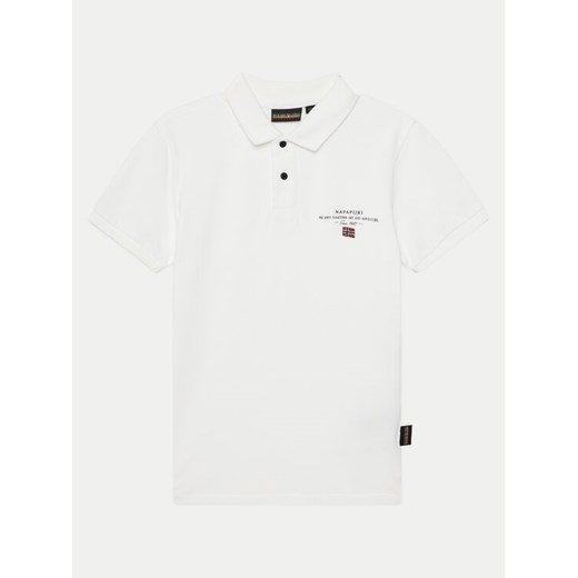 Napapijri Polo Elbas 5 NP0A4G4N0021 S Biały Regular Fit ze sklepu MODIVO w kategorii T-shirty chłopięce - zdjęcie 182595484