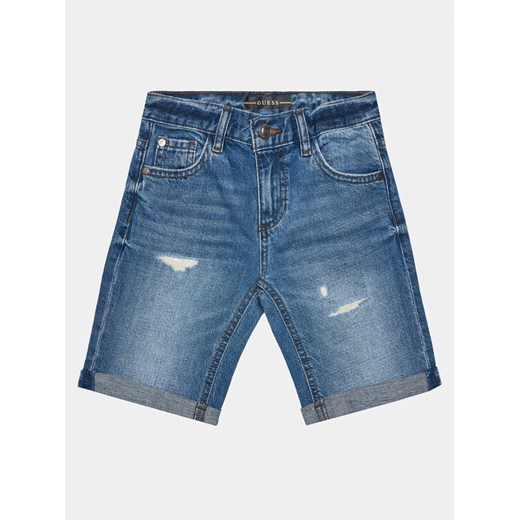 Guess Szorty jeansowe L4GD16 D41E0 Niebieski Regular Fit ze sklepu MODIVO w kategorii Spodenki chłopięce - zdjęcie 182595494