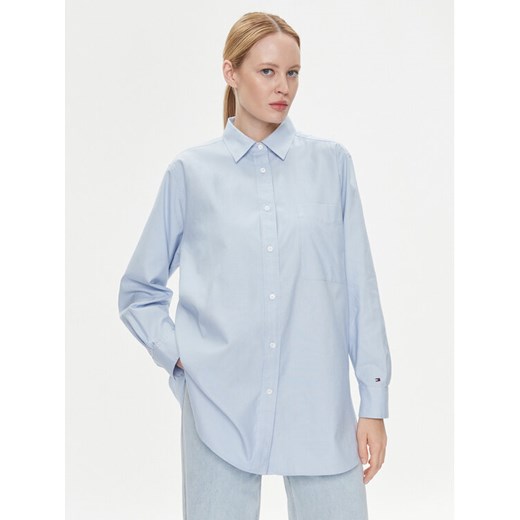 Tommy Hilfiger Koszula WW0WW38968 Błękitny Oversize ze sklepu MODIVO w kategorii Koszule damskie - zdjęcie 182595654