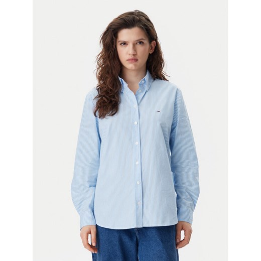 Tommy Jeans Koszula DW0DW20290 Błękitny Regular Fit ze sklepu MODIVO w kategorii Koszule damskie - zdjęcie 182595721