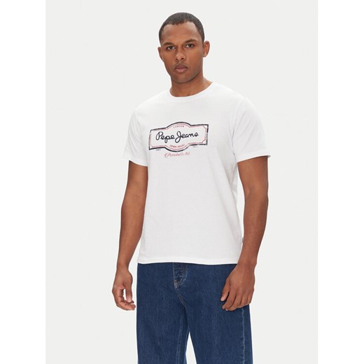 Pepe Jeans T-Shirt Daxton PM509786 Biały Regular Fit ze sklepu MODIVO w kategorii T-shirty męskie - zdjęcie 182595802